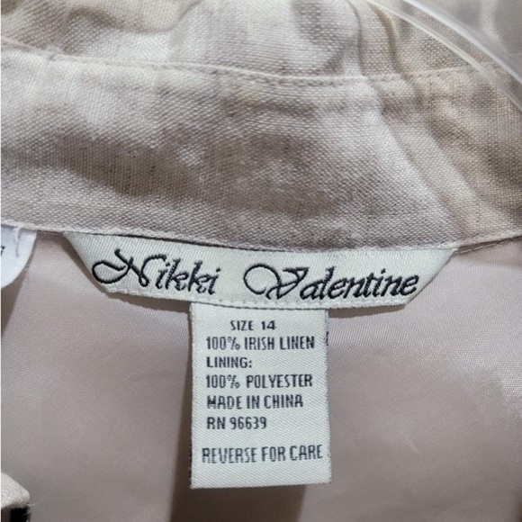 Nikki Valentine 100% Pure Irish Linen Long Dress Size 14 - Picture 3 of 5